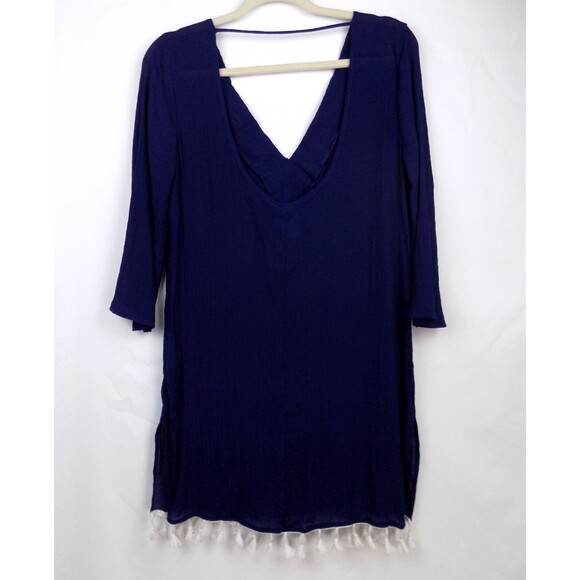 Kona Sol Swim Cover Medium Gauze Tassel Embroidery Coastal (BUNDLE PRICE $6) - Picture 3 of 6